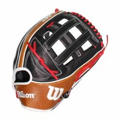 Cheapest 🧨 Wilson A2K 12.75" SuperSkin Baseball Glove: WBW1000691275 Black, Red, Tan 🎁 -BaseBallBat Sales Store 02cc 07 20 wilson a2k 12 75 superskin baseball glove wbw1000691275 33325 3 l