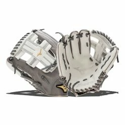 Best Pirce ⌛ Mizuno Pro Select 11.75" Fastpitch Softball Glove: GPSF2-1175 Grey, White 🔔