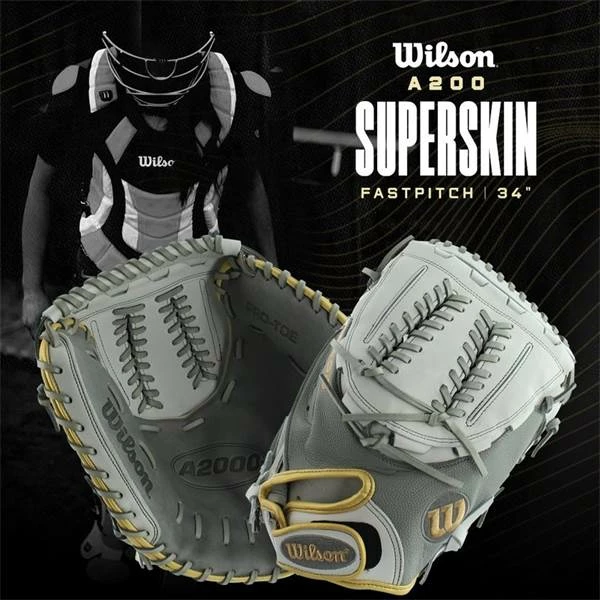 Promo 🎉 Wilson A2000 SuperSkin 34" Fastpitch Softball Catcher's Mitt: WTA20RF19CM34SS Grey, White ✔️ 10 Promo 🎉 Wilson A2000 SuperSkin 34" Fastpitch Softball Catcher's Mitt: WTA20RF19CM34SS Grey, White ✔️ - Image 8
