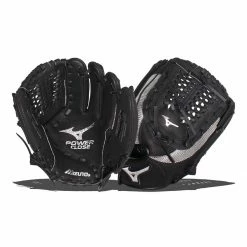 Flash Sale 🔔 Mizuno Prospect PowerClose 11" Youth Baseball Glove: GPP1100Y3BG Black, Silver 😍