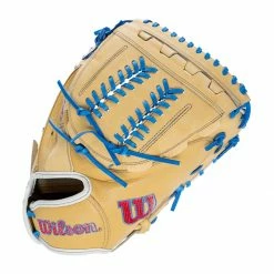 Promo 😍 Wilson A2000 Aubree Munro SuperSkin AM1 Spin Control 34" Fastpitch Softball Catcher's Mitt: WBW10043634 Blue, Red, Tan 🎁 -BaseBallBat Sales Store 2f4c 09 21 wilson a2000 aubree munro superskin am1 spin control 34 fastpitch softball catchers mitt wbw10043634 34696 3 l