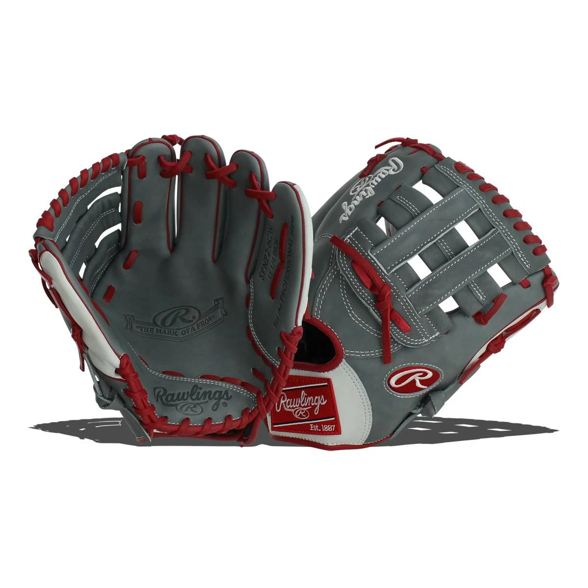 Outlet 🔔 Rawlings HOH Mark of a Pro 11.25" Baseball Glove: SPNP2-6GW Grey, Red 😀 3 Outlet 🔔 Rawlings HOH Mark of a Pro 11.25" Baseball Glove: SPNP2-6GW Grey, Red 😀