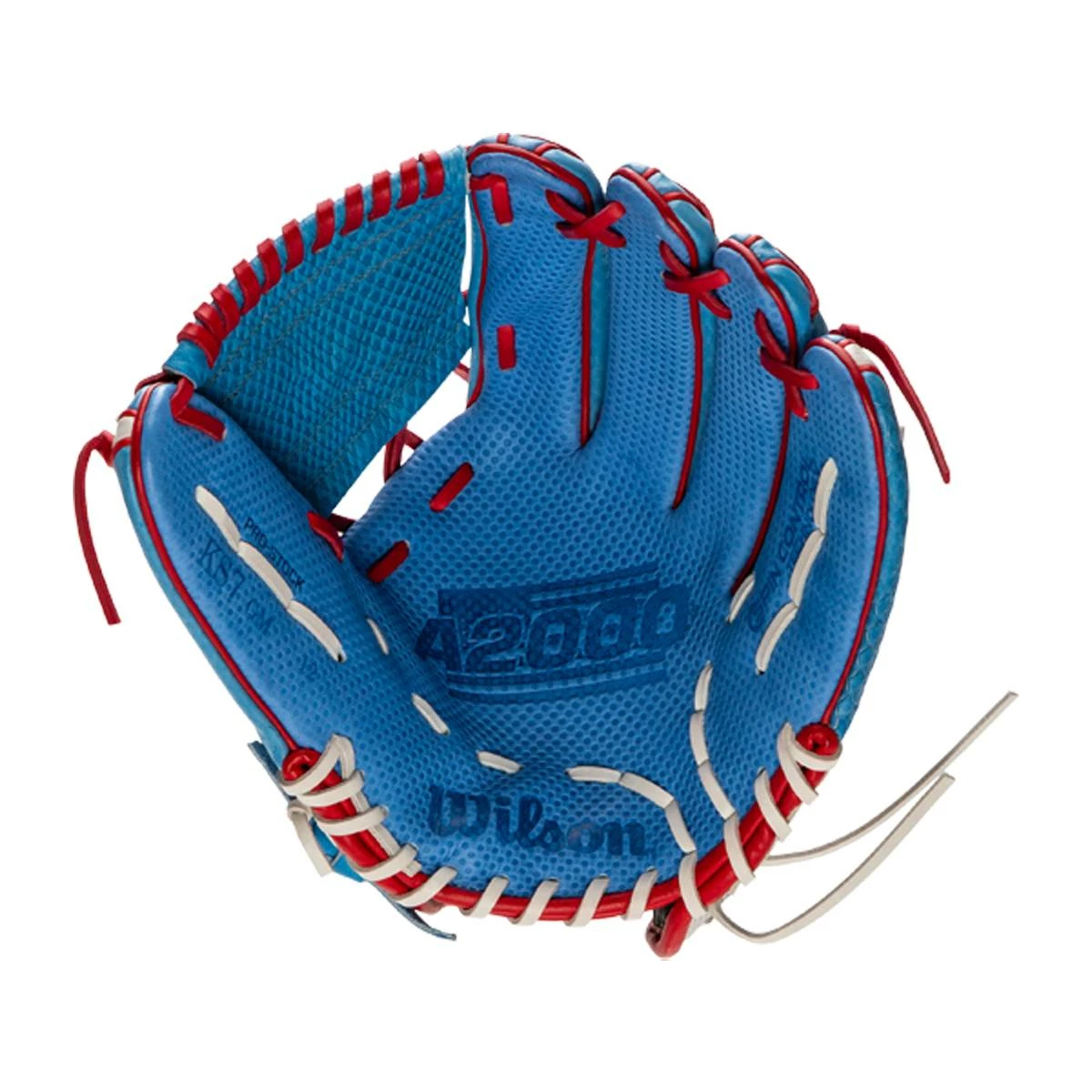 Brand new 🎉 Wilson A2000 Kelsey Stewart Spin Control KS7 12" Fastpitch Softball Glove: WBW10043512 Blue, Red, White ⭐ 4 Brand new 🎉 Wilson A2000 Kelsey Stewart Spin Control KS7 12" Fastpitch Softball Glove: WBW10043512 Blue, Red, White ⭐ - Image 2