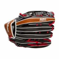 Cheapest 🧨 Wilson A2K 12.75" SuperSkin Baseball Glove: WBW1000691275 Black, Red, Tan 🎁 -BaseBallBat Sales Store 4c00 10 21 wilson a2k 12 75 superskin baseball glove wbw1000691275 33325 12 l