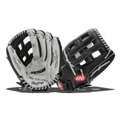 Outlet 😀 Rawlings RSB 13" Slow Pitch Softball Glove: RSB130GBH Black, Grey 🎉