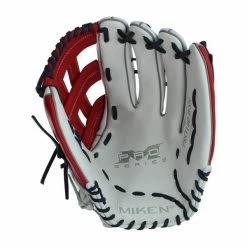 Hot Sale 👏 Miken 14" Pro Series Slow Pitch Softball Glove: PRO140-WSN Grey, Blue, Red 😀 -BaseBallBat Sales Store 520f 03 19 31193 1 m