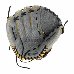 Discount ⭐ Wilson A2000 SuperSkin V125 Spin Control 12.5" Fastpitch Softball Glove: WBW100441125 Black, Gold, Grey ✨