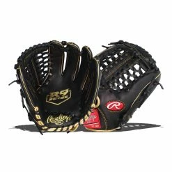 Top 10 ⌛ Rawlings R9 11.75" Baseball Glove: R9205-4BG Black, Gold ⭐