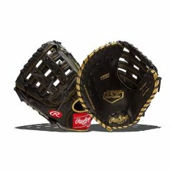 Best Pirce ⌛ Rawlings R9 12.5" Baseball First Base Mitt: R9FM18BG Black, Gold ⌛