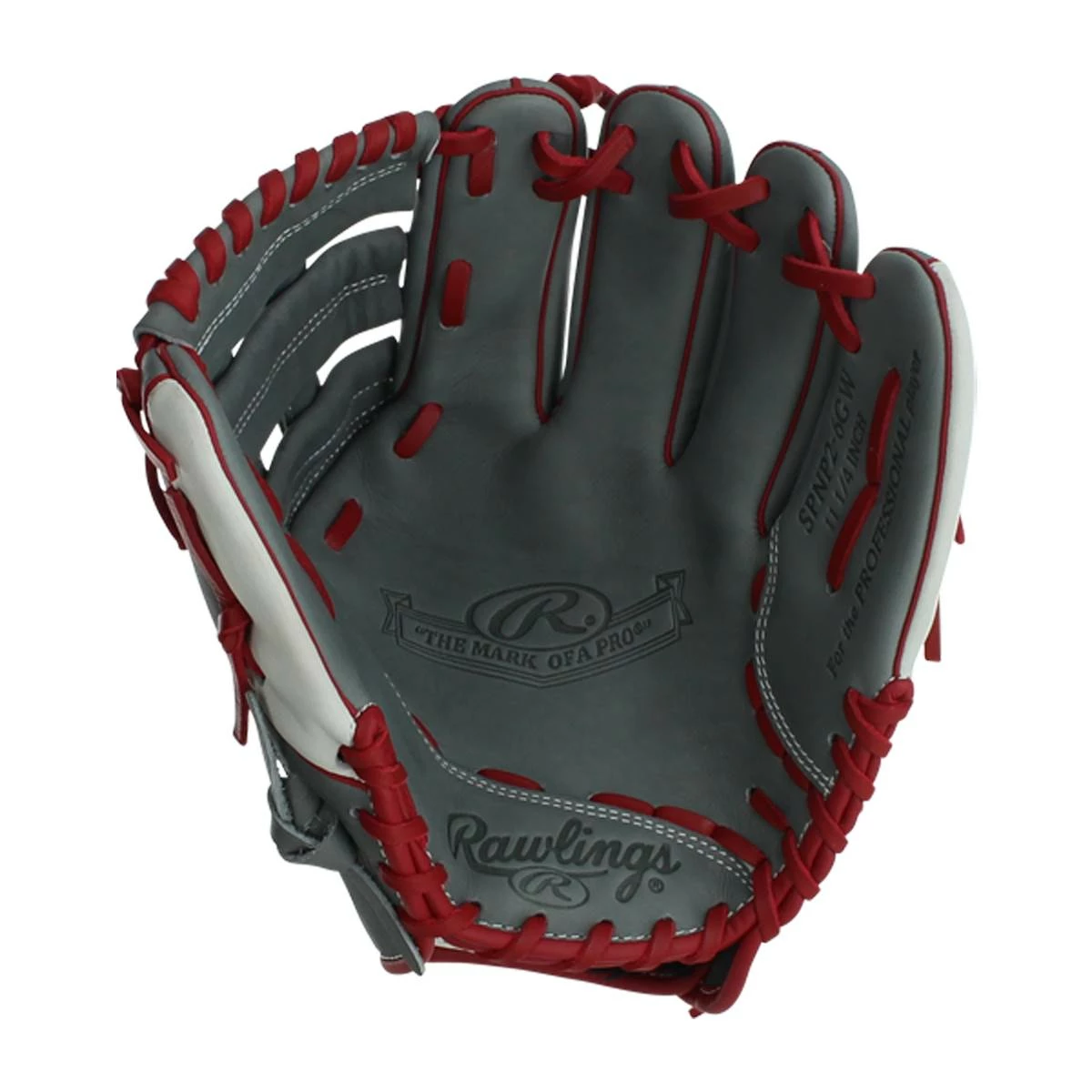 Outlet 🔔 Rawlings HOH Mark of a Pro 11.25" Baseball Glove: SPNP2-6GW Grey, Red 😀 4 Outlet 🔔 Rawlings HOH Mark of a Pro 11.25" Baseball Glove: SPNP2-6GW Grey, Red 😀 - Image 2