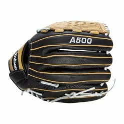 Best Pirce 🛒 Wilson A500 Siren 12.5" Youth Fastpitch Softball Glove: WBW100422125 Black, Tan ⌛ -BaseBallBat Sales Store 760d 10 21 wilson a500 siren 12 5 youth fastpitch softball glove wbw100422125 34736 13 l