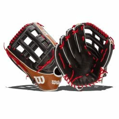 Cheapest ๐งจ Wilson A2K 12.75" SuperSkin Baseball Glove: WBW1000691275 Black, Red, Tan ๐