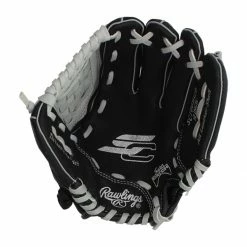 Deals 🌟 Rawlings Sure Catch 10" Youth Baseball Glove: SC100BGB Black, White ✔️