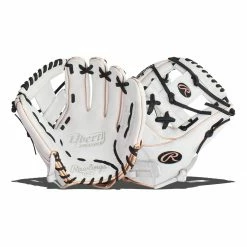Promo ⭐ Rawlings Liberty Advanced 11.75" Fastpitch Softball Glove: RLA715-2WB Black, White ✔️