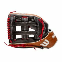 Cheapest 🧨 Wilson A2K 12.75" SuperSkin Baseball Glove: WBW1000691275 Black, Red, Tan 🎁 -BaseBallBat Sales Store 98fc 10 21 wilson a2k 12 75 superskin baseball glove wbw1000691275 33325 11 l