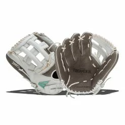 Wholesale 🧨 Easton Fundamental 13" Fastpitch First Base Mitt: FMFP13 Grey, Teal, White ⌛