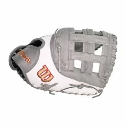 Best deal ❤️ Wilson A2000 SuperSkin FP1B 12.50" Fastpitch Softball First Base Mitt: WBW100219125 Grey, White 🔔 -BaseBallBat Sales Store a8b3 09 20 wilson a2000 superskin fp1b 12 50 fastpitch softball first base mitt wbw100219125 33638 4 l