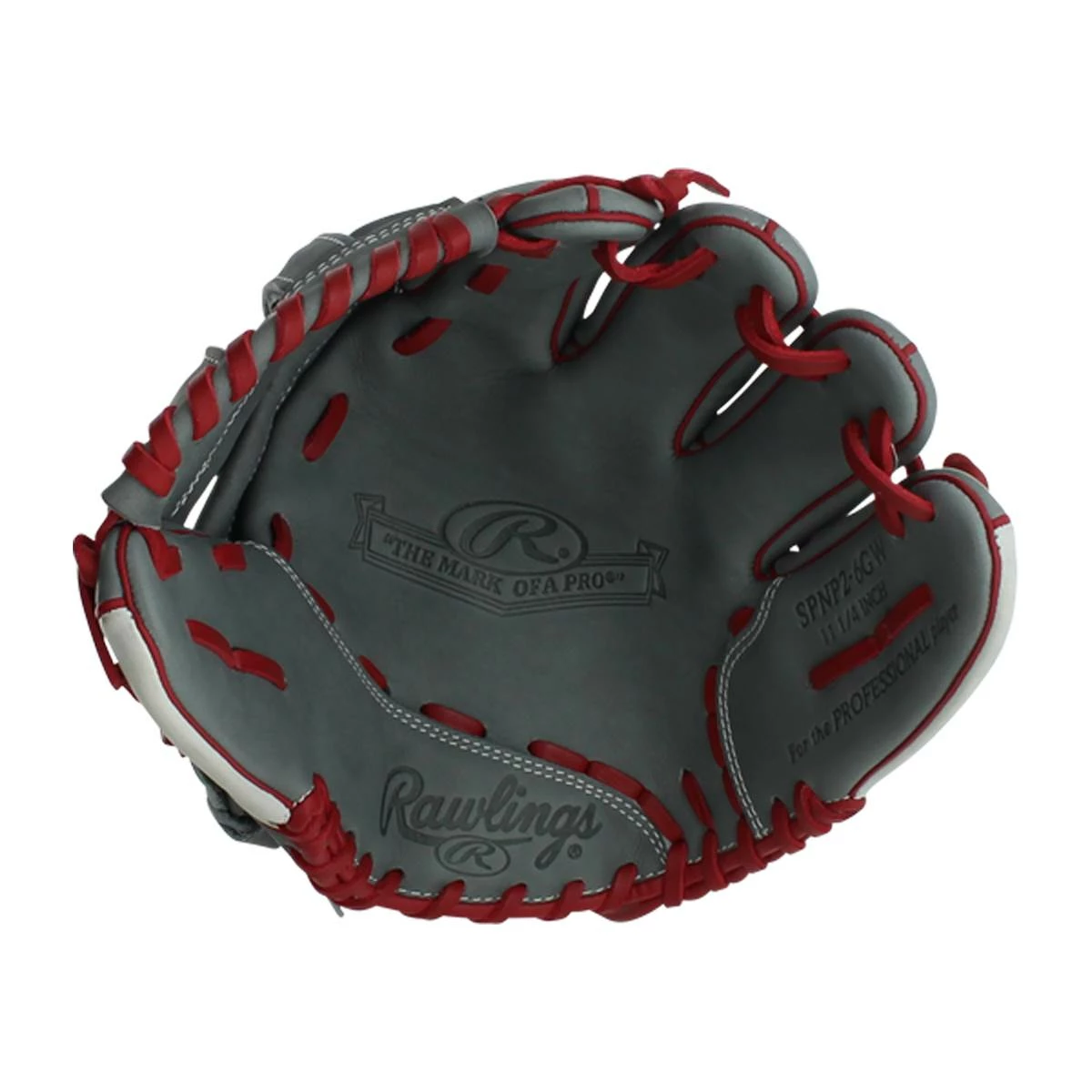 Outlet 🔔 Rawlings HOH Mark of a Pro 11.25" Baseball Glove: SPNP2-6GW Grey, Red 😀 8 Outlet 🔔 Rawlings HOH Mark of a Pro 11.25" Baseball Glove: SPNP2-6GW Grey, Red 😀 - Image 6