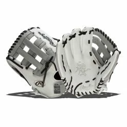 Budget 🎉 Rawlings Heart of the Hide 12.75" Fastpitch Softball Glove: PRO1275SB-6WG Grey, White ⌛