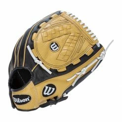 Best Pirce 🛒 Wilson A500 Siren 12.5" Youth Fastpitch Softball Glove: WBW100422125 Black, Tan ⌛ -BaseBallBat Sales Store ee2f 10 21 wilson a500 siren 12 5 youth fastpitch softball glove wbw100422125 34736 2 l